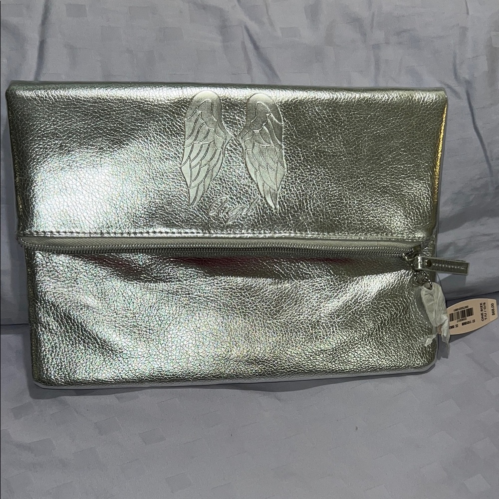 Victoria’s Secret Silver Metallic Clutch with Angel Wing Design